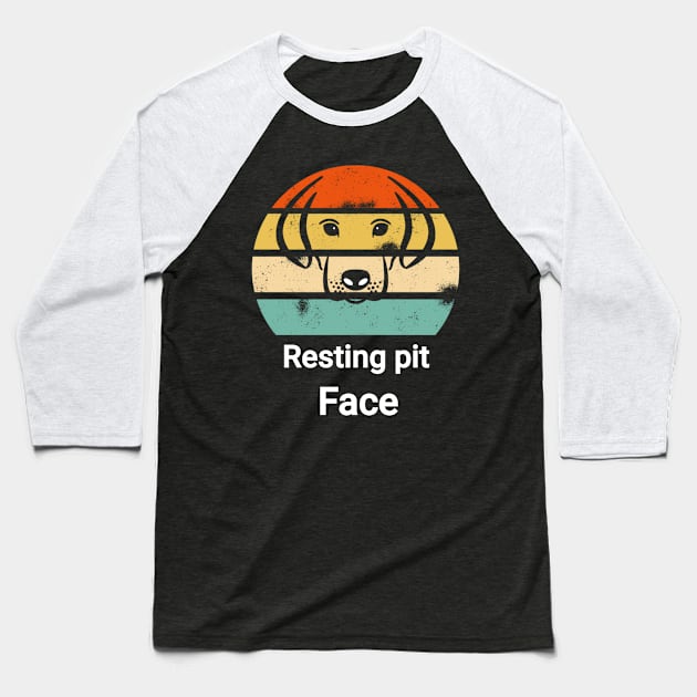 Vintage resting pit face dog Baseball T-Shirt by FouadBelbachir46